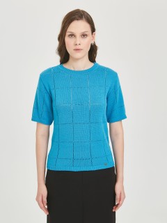 Блуза вязаная голубого цвета Priz(фото3)