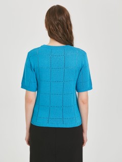 Блуза вязаная голубого цвета Priz(фото6)