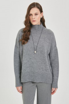 Свитер вязаный серый оверсайз Priz