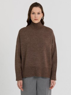 Свитер вязаный оверсайз коричневого цвета Priz(фото3)
