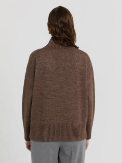 Свитер вязаный оверсайз коричневого цвета Priz(фото6)