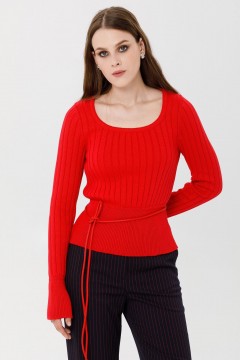 Джемпер вязаный красный Priz