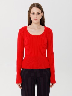 Джемпер вязаный красный Priz(фото3)