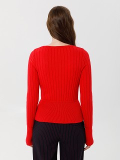 Джемпер вязаный красный Priz(фото6)