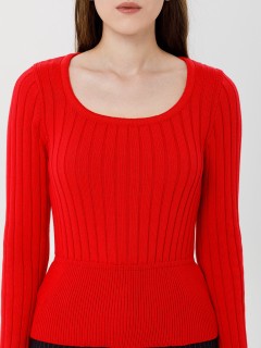 Джемпер вязаный красный Priz(фото4)