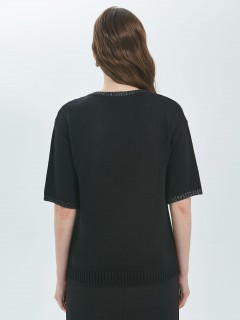 Блуза вязаная чёрного цвета Priz(фото6)
