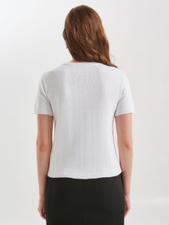Блуза белая вязаная с пришивными стразами Priz(фото5)