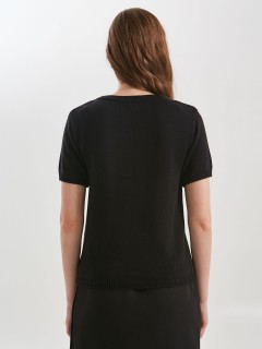 Блуза чёрная вязаная с пришивными стразами Priz(фото5)