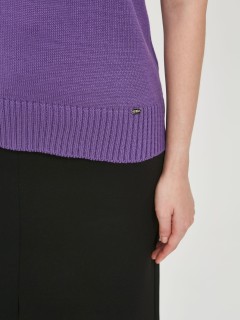 Футболка-поло вязаная фиолетового цвета Priz(фото5)