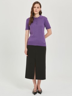 Футболка-поло вязаная фиолетового цвета Priz(фото2)