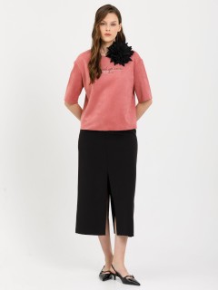 Блуза розовая из искусственной замши Priz(фото6)