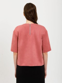 Блуза розовая из искусственной замши Priz(фото8)