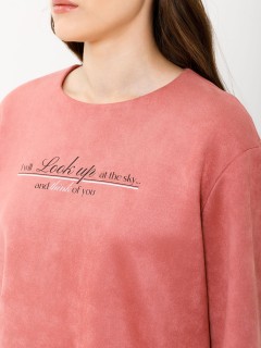 Блуза розовая из искусственной замши Priz(фото4)