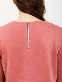 Блуза розовая из искусственной замши Priz(фото7)