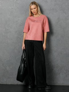 Блуза розовая из искусственной замши Priz(фото2)