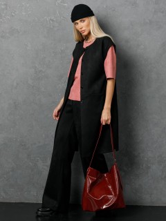 Брюки чёрные из искусственной замши Priz(фото2)