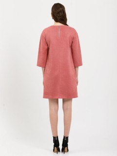 Платье розовое из искусственной замши Priz(фото7)