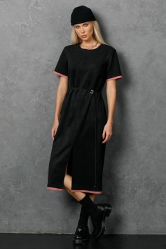 Платье чёрное из искусственной замши Priz