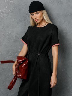 Платье чёрное из искусственной замши Priz(фото2)