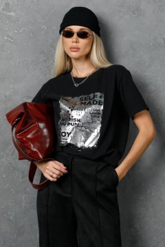 Футболка чёрная с принтом Priz