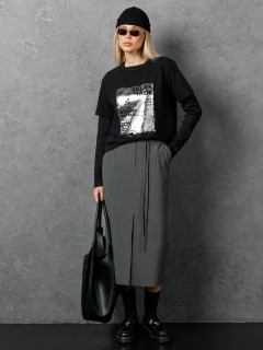 Футболка чёрная с принтом Priz(фото3)