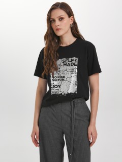 Футболка чёрная с принтом Priz(фото6)