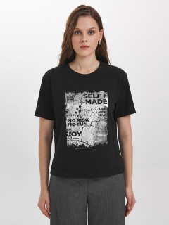 Футболка чёрная с принтом Priz(фото4)