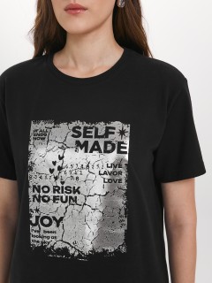 Футболка чёрная с принтом Priz(фото5)