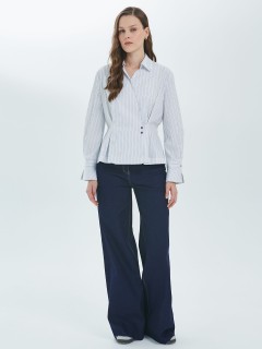 Блузка в тонкую полоску с запахом Priz(фото2)