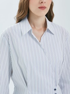 Блузка в тонкую полоску с запахом Priz(фото4)