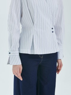 Блузка в тонкую полоску с запахом Priz(фото5)