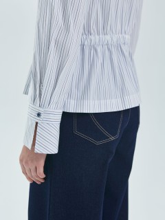 Блузка в тонкую полоску с запахом Priz(фото6)