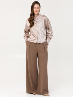 Брюки-палаццо серо-коричневые Priz(фото3)