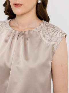 Блуза бежевая с кружевом Priz(фото4)
