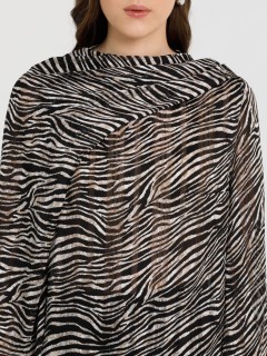 Блуза чёрная из шифона с принтом Priz(фото4)