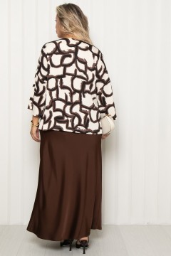 Юбка-макси из шёлка шоколадного цвета Agata(фото5)