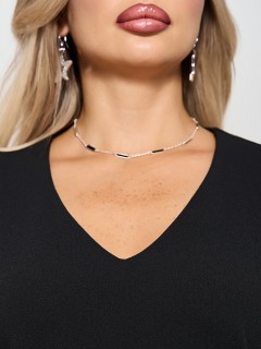 Платье длинное трикотажное чёрное нарядное Dora(фото3)