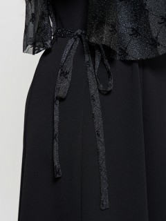 Платье длинное трикотажное чёрное нарядное Dora(фото6)