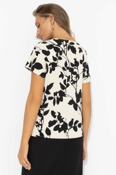 Блузка молочного цвета с декоративной драпировкой Charutti(фото6)