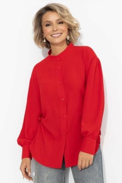 Рубашка красная с акцентной спинкой и сборками Charutti