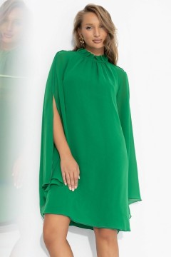 Платье зелёное шифоновое с акцентными рукавами Charutti(фото5)