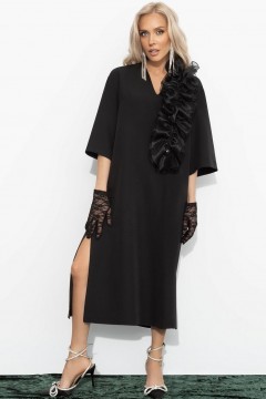 Платье чёрное со съёмным декором Charutti