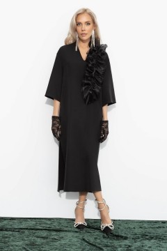 Платье чёрное со съёмным декором Charutti(фото6)
