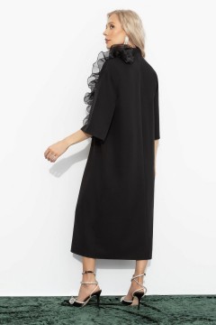 Платье чёрное со съёмным декором Charutti(фото7)