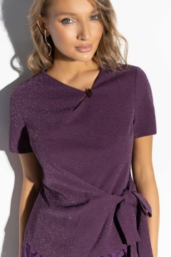 Костюм фиолетовый с юбкой нарядный Charutti(фото3)