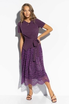 Костюм фиолетовый с юбкой нарядный Charutti(фото2)
