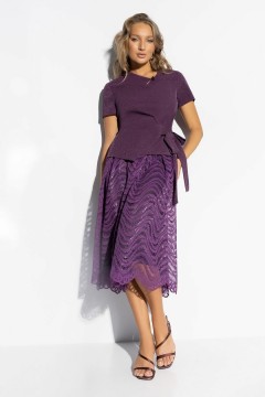 Костюм фиолетовый с юбкой нарядный Charutti(фото7)