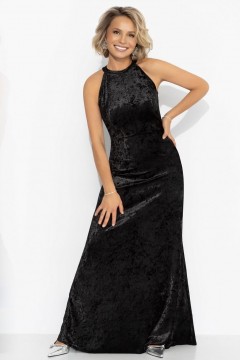 Платье чёрное бархатное с акцентной спинкой Charutti