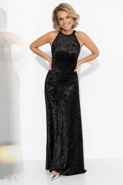 Платье чёрное бархатное с акцентной спинкой Charutti(фото2)