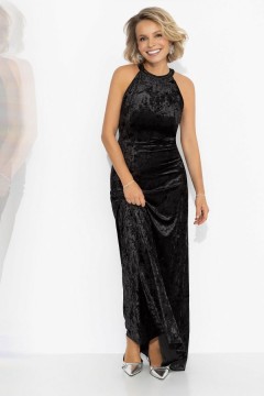 Платье чёрное бархатное с акцентной спинкой Charutti(фото4)